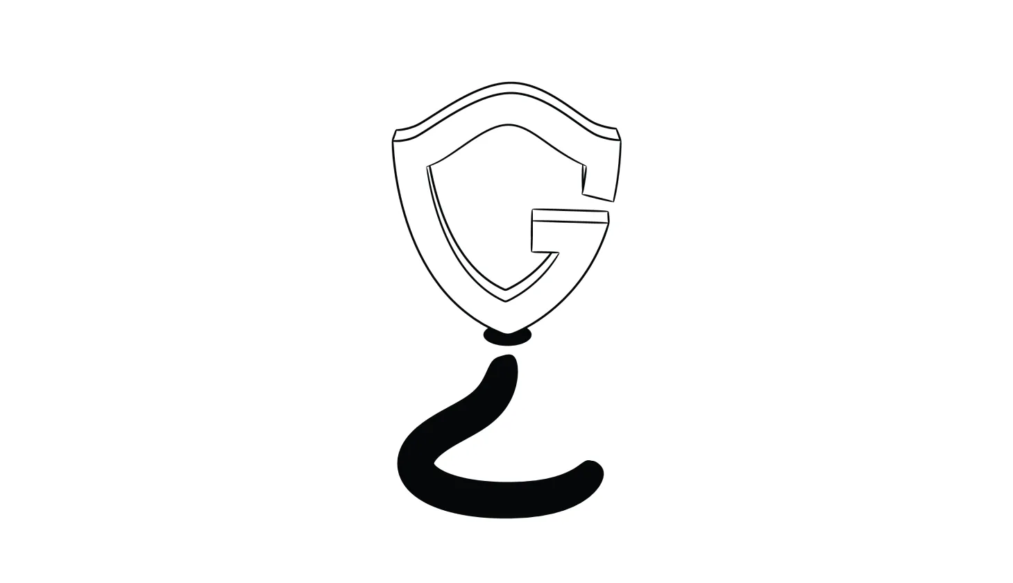 Illustration of the Guardio logo casting a shadow in the shape of a question mark
